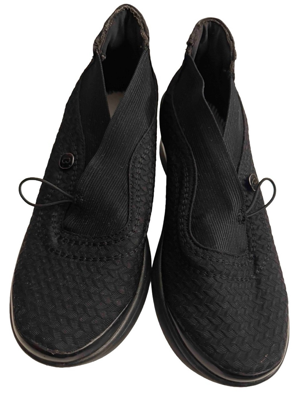 BZees Energy Black Slip On Comfort Ankle Boots Booties Women’s Size 9W